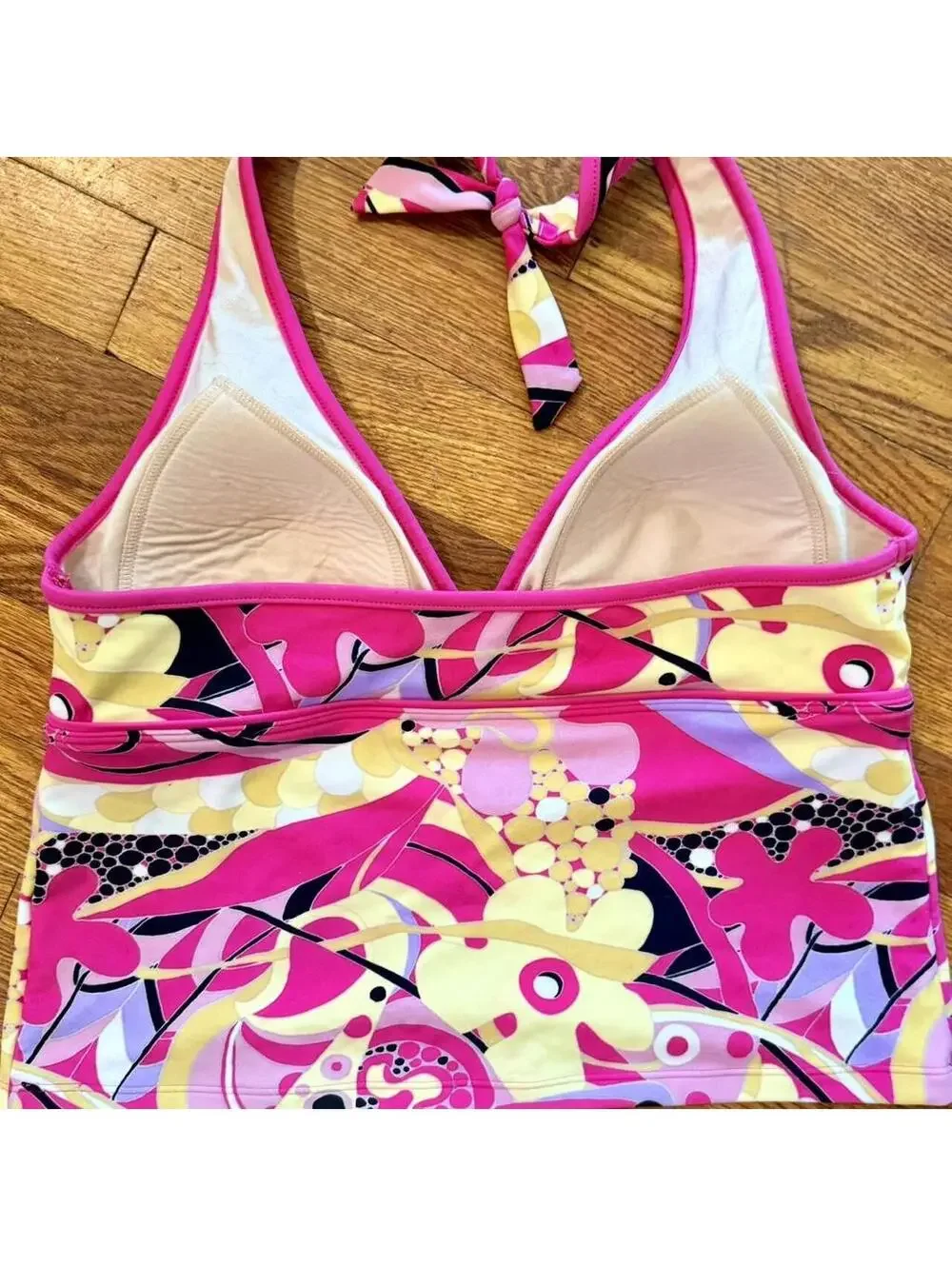 Vintage Spiegel Pink Psychedelic Retro Tankini Set - Size 12